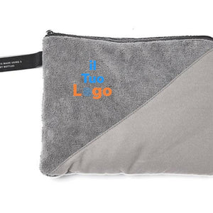 Asciugamano active dry VINGA in RPET GRS grigio - personalizzabile con logo