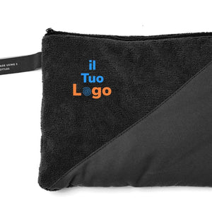 Asciugamano active dry VINGA in RPET GRS nero - personalizzabile con logo