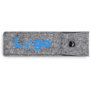 Astuccio in feltro RPET Grigio - personalizzabile con logo