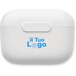 Auricolari TWS in ABS bianco - personalizzabile con logo