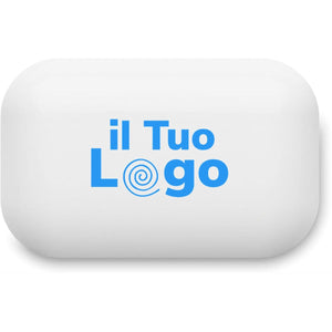 Auricolari TWS in ABS riciclato con display bianco - personalizzabile con logo