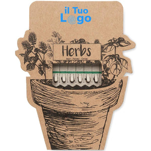 Bastoncini per semi di erbe beige - personalizzabile con logo