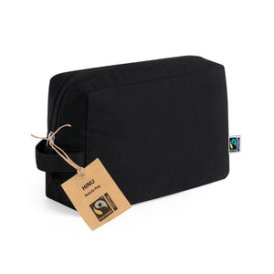 Beauty Case Hinu Fairtrade nero - personalizzabile con logo