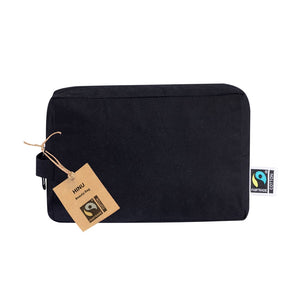 Beauty Case Hinu Fairtrade nero - personalizzabile con logo