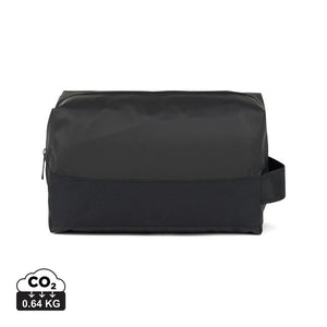 Beauty case VINGA Livorno in poliestere riciclato GRS nero - personalizzabile con logo