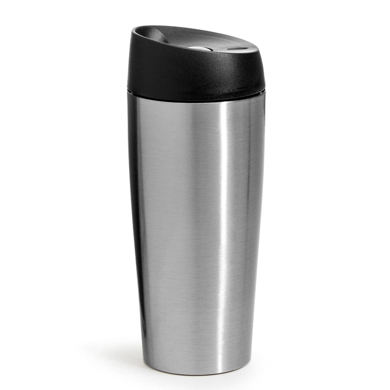 Bicchiere da viaggio Sagaform Loke 400ml color argento - personalizzabile con logo