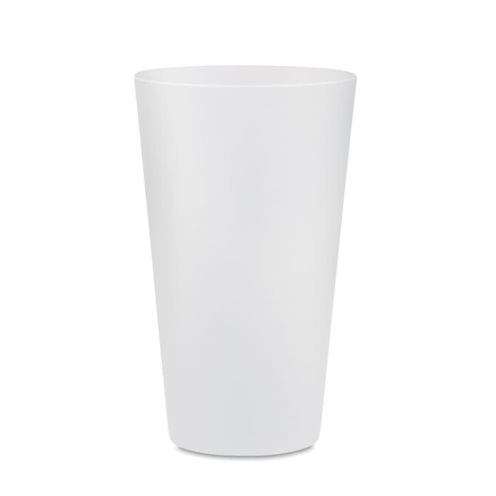 Bicchiere smerigliato PP 300ml bianco - personalizzabile con logo