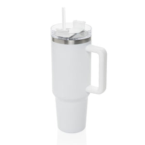 Bicchiere Stadley in acciaio riciclato RCS 1200ml bianco - personalizzabile con logo