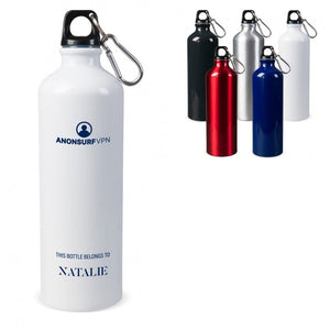 Borraccia in alluminio con moschettone 750ml - personalizzabile con logo