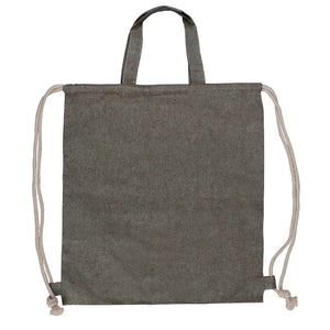 Borsa con coulisse in cotone riciclato Grigio - personalizzabile con logo