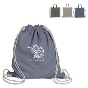 Borsa con coulisse in cotone riciclato - personalizzabile con logo