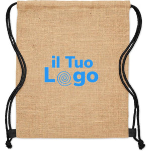 Borsa con coulisse in juta - personalizzabile con logo