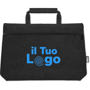 Borsa laptop in feltro RPET con manico - personalizzabile con logo