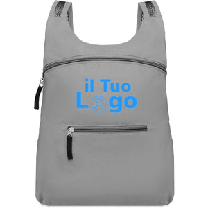 Borsa sportiva pieghevole color argento - personalizzabile con logo