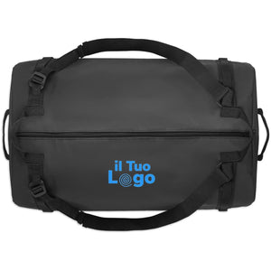 Borsone da viaggio in tela cerata Nero - personalizzabile con logo