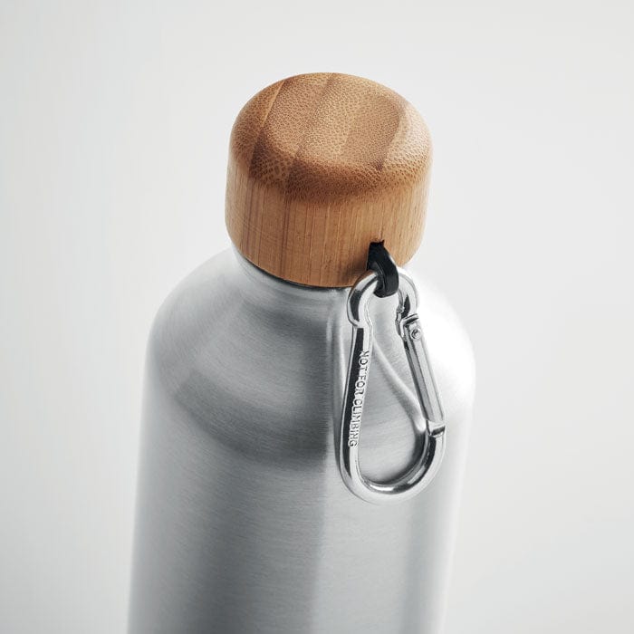 Bottiglia di alluminio 400 ml color argento - personalizzabile con logo