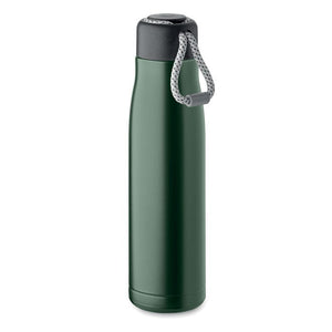 Bottiglia doppio strato 500ml Recycled Inox verde - personalizzabile con logo