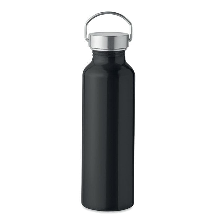 Bottiglia in alluminio Nero - personalizzabile con logo