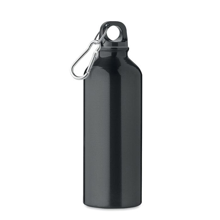 Bottiglia in alluminio riciclato 500ml Nero - personalizzabile con logo