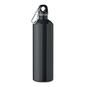 Bottiglia monostrato 750ml inox riciclato Nero - personalizzabile con logo