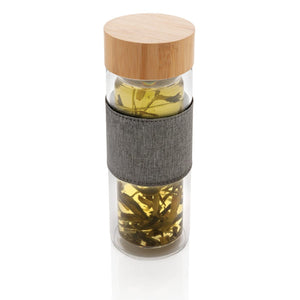 Bottiglia termica Impact in vetro borosilicato 360ml trasparente - personalizzabile con logo
