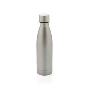 Bottiglia termica in acciaio riciclato RCS 500ml grigio - personalizzabile con logo