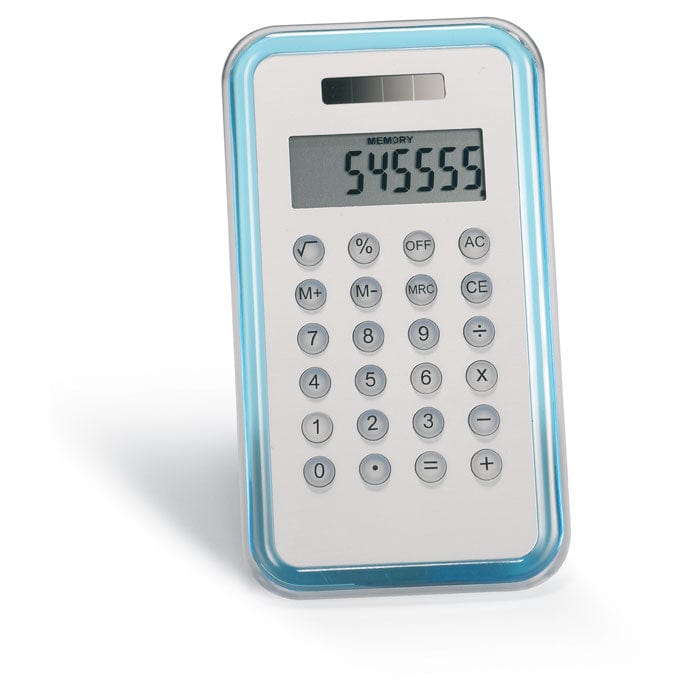Calcolatrice 8 cifre blu - personalizzabile con logo