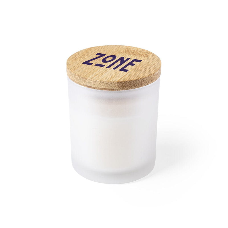 Candela Aromatica Trivak bianco - personalizzabile con logo