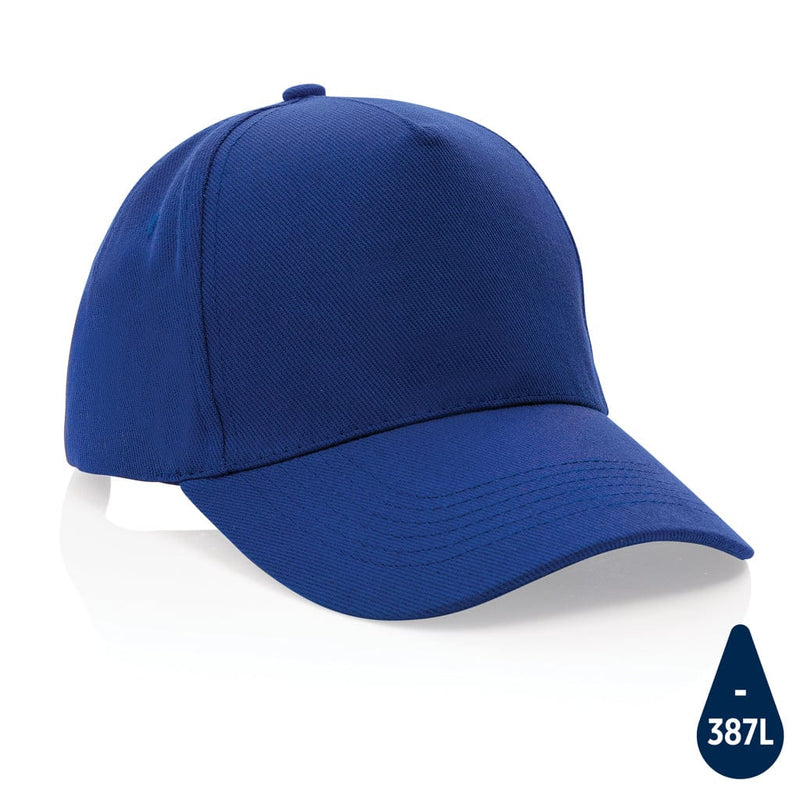 Cappellino Impact 5 panneli 280gr con tracer AWARE™ Classy blu - personalizzabile con logo