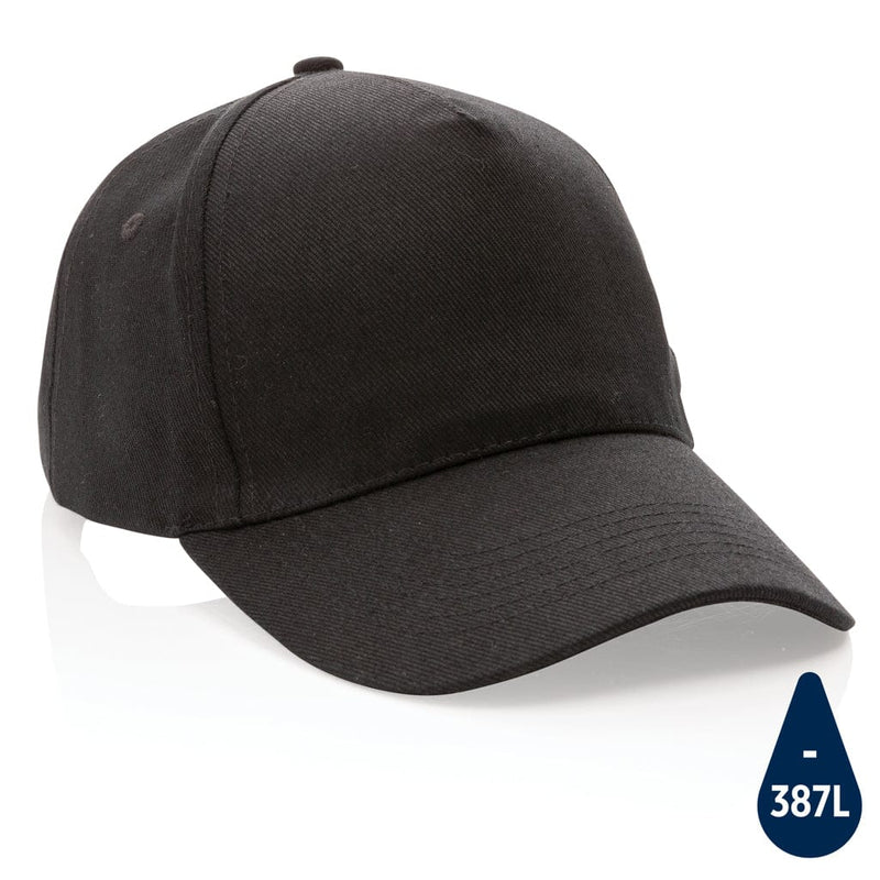 Cappellino Impact 5 panneli 280gr con tracer AWARE™ Classy nero - personalizzabile con logo