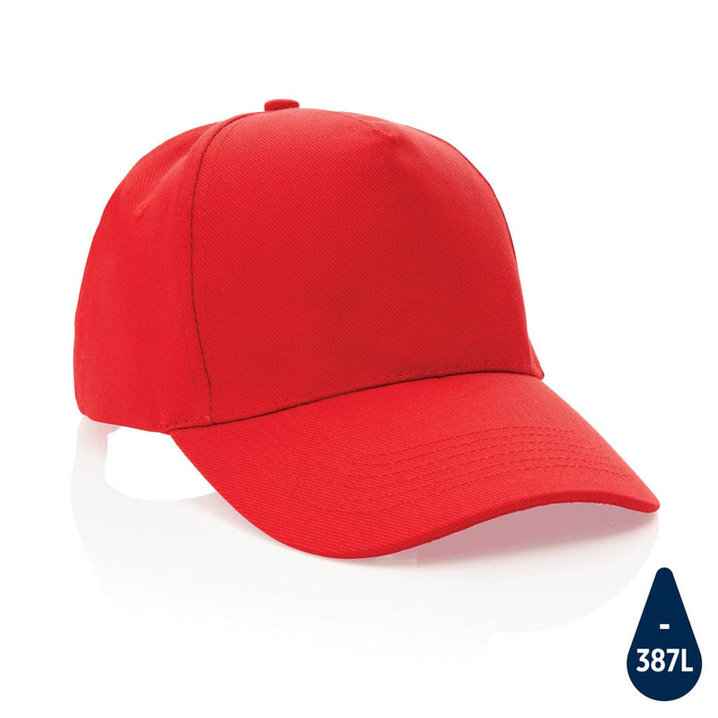 Cappellino Impact 5 panneli 280gr con tracer AWARE™ Classy rosso - personalizzabile con logo