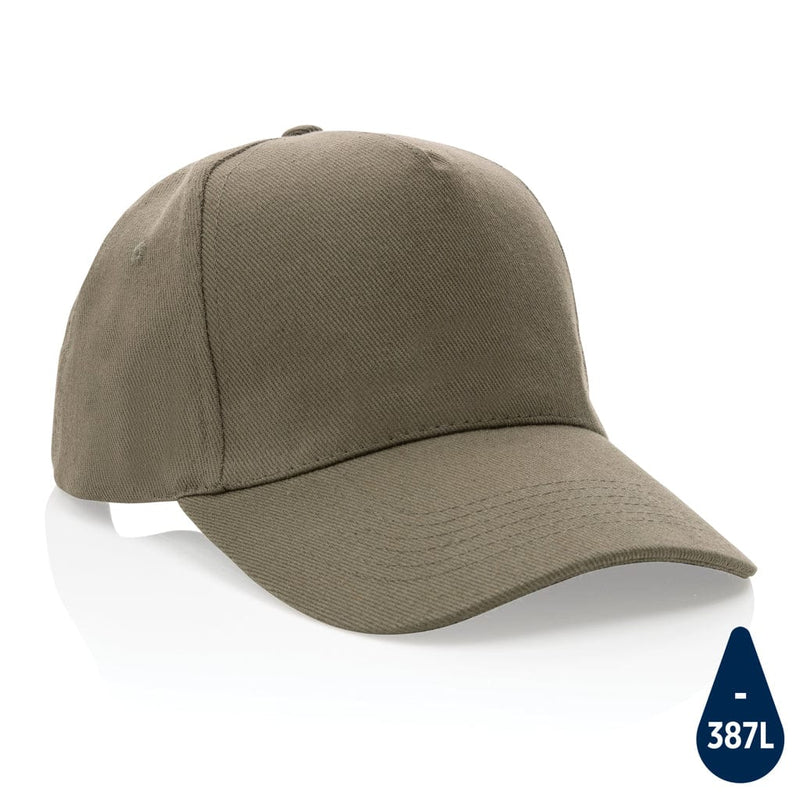 Cappellino Impact 5 panneli 280gr con tracer AWARE™ Classy verde - personalizzabile con logo