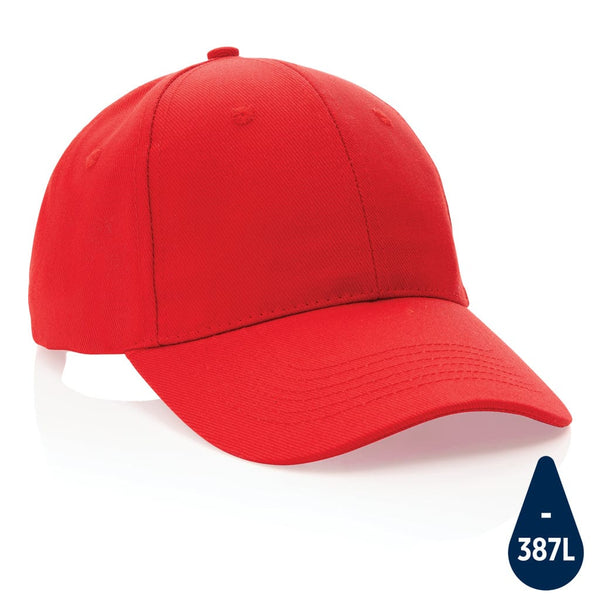Cappellino Impact 6 pannelli 280gr con tracer AWARE™ rosso - personalizzabile con logo