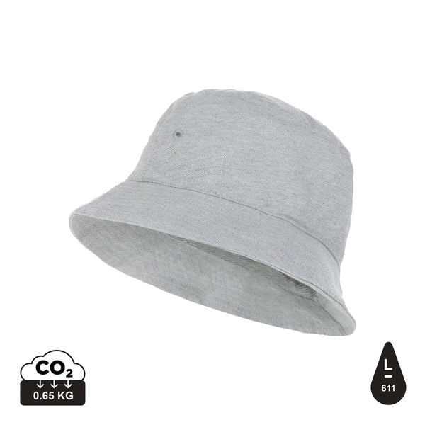 Cappello pescatore in tela 285 gm2 non tinto Impact Aware™ grigio - personalizzabile con logo
