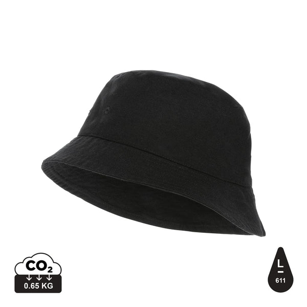 Cappello pescatore in tela 285 gm2 non tinto Impact Aware™ nero - personalizzabile con logo