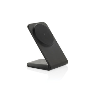 Caricatore wireless magnetico VoltPerch 15W in rPlastica RCS nero - personalizzabile con logo