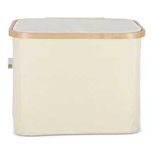Cestino pieghevole con coperchio Sogne 40.5 x 33 x 30cm rPET beige - personalizzabile con logo