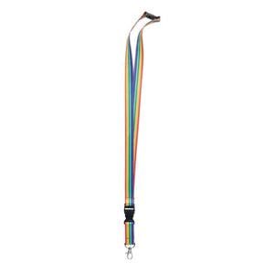 Cordino in RPET arcobaleno arcobaleno - personalizzabile con logo
