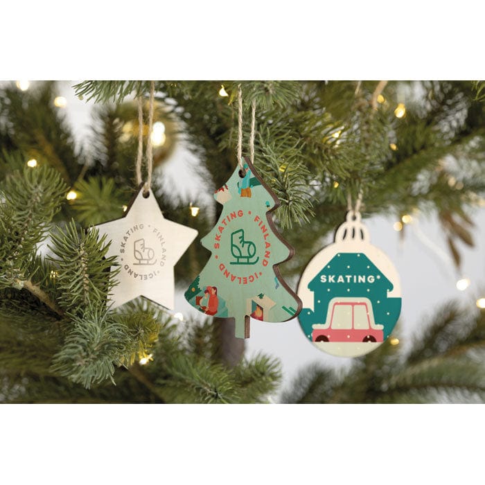 Decorazione natalizia (albero) beige - personalizzabile con logo