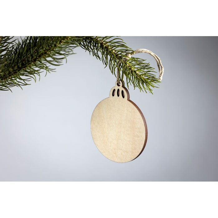 Decorazione natalizia (tonda) beige - personalizzabile con logo