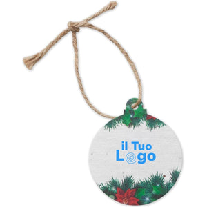 Decorazione pallina in carta piantabile bianco - personalizzabile con logo