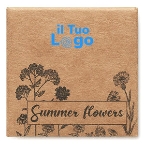 Disco con mix di semi di fiori beige - personalizzabile con logo