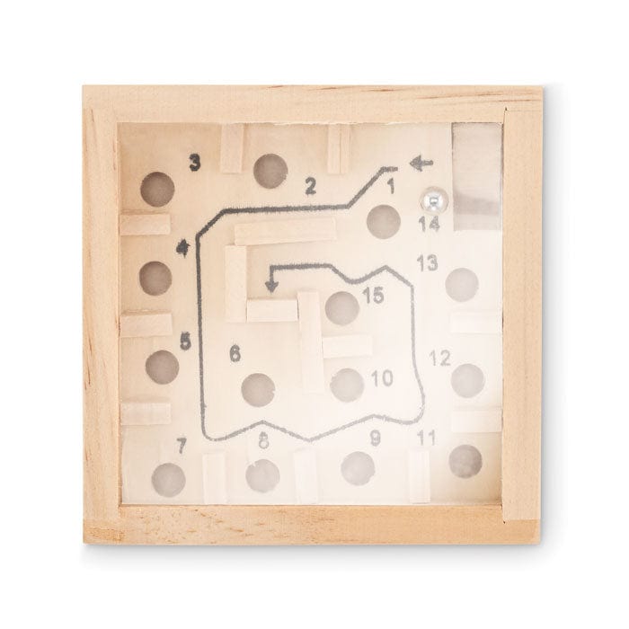 Gioco del labirinto in legno beige - personalizzabile con logo