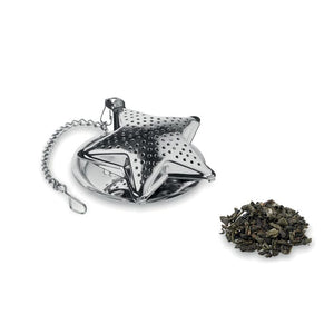 Infusore da the stella color argento - personalizzabile con logo