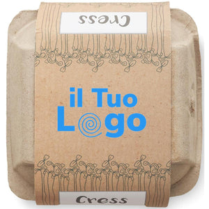 Kit di coltivazione in cartone uova beige - personalizzabile con logo