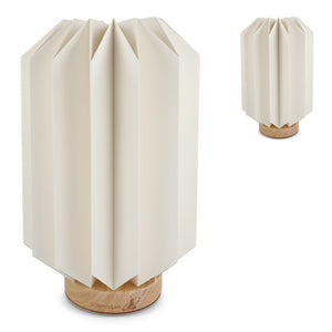Lampada LED di carta pieghevole Coollux Eos su base di legno, 25 cm (formato cassetta delle lettere) natural - personalizzabile con logo