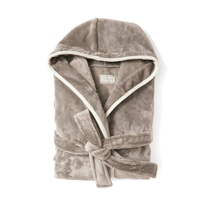 Lussuosa vestaglia VINGA Louis in RPET GRS, taglia L-XL grigio - personalizzabile con logo