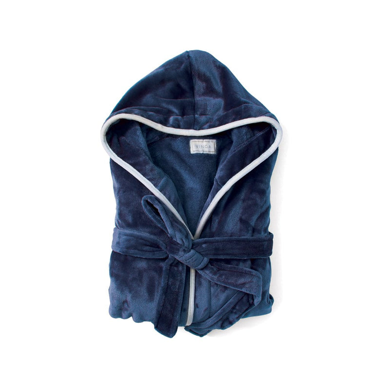 Lussuosa vestaglia VINGA Louis in RPET GRS, taglia S-M NATURAL blu navy - personalizzabile con logo