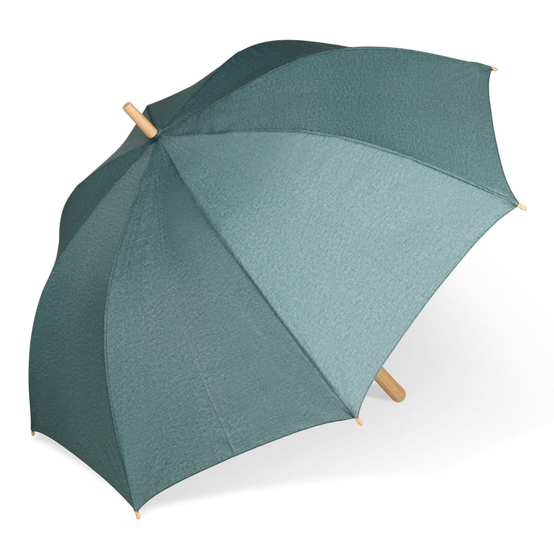 Ombrello 25” R-PET manico dritto apertura automatica verde - personalizzabile con logo