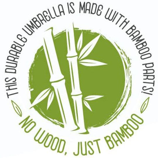 Ombrello Ecosostenibile, BAMBOO, Antivento, Ø102 cm - personalizzabile con logo